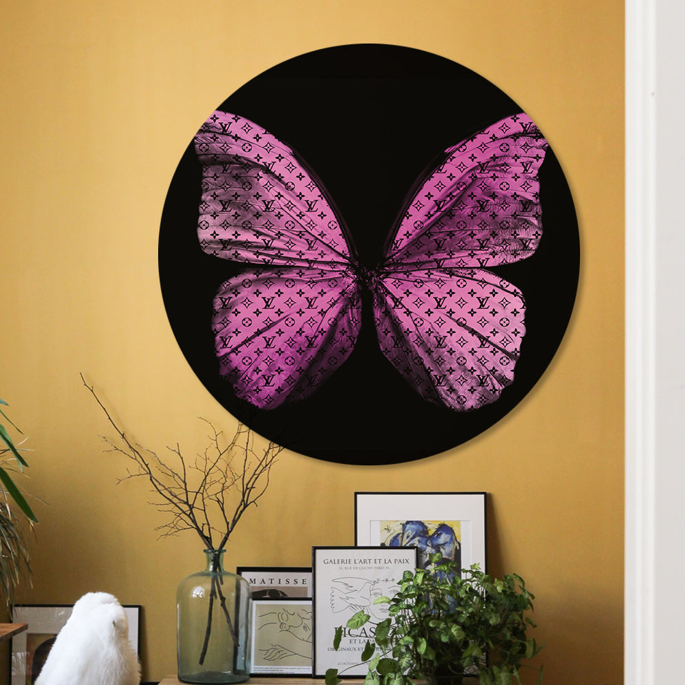 Wandcirkel Pink Butterfly