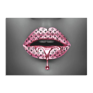 Schilderij - LV Pink Lips