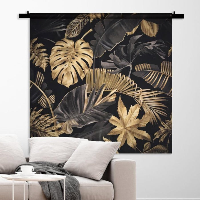 Schilderij-Dark Golden Leafs-PosterGuru