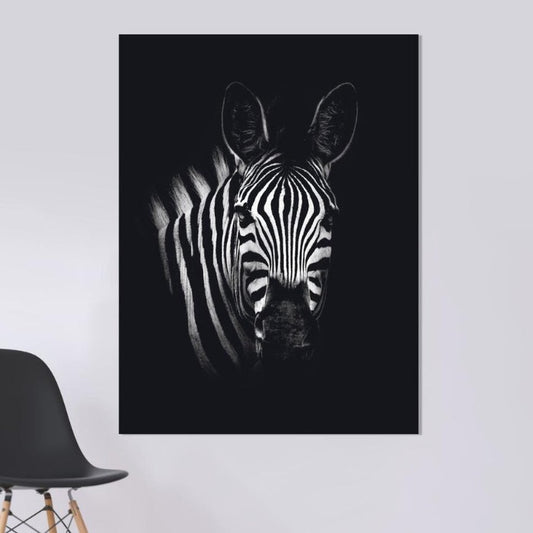 Schilderij-Dark Zebra No1-PosterGuru