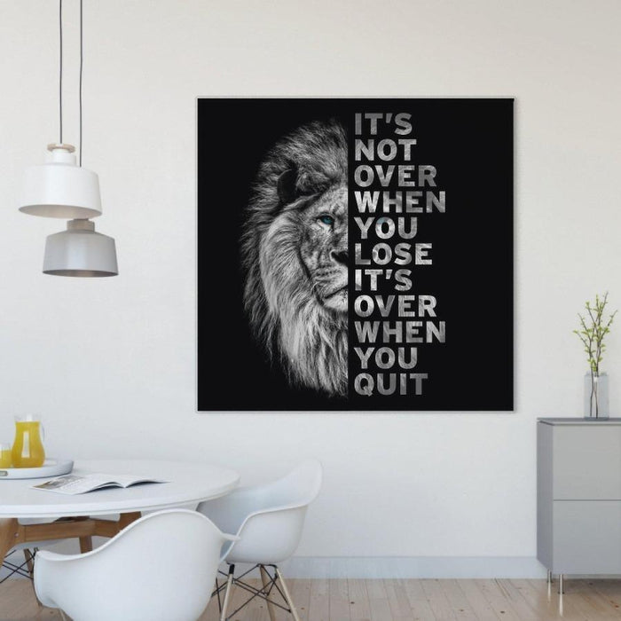 Schilderij-Leeuwenkop It's Not Over-PosterGuru