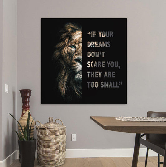 Schilderij Motivatie Quote Lion